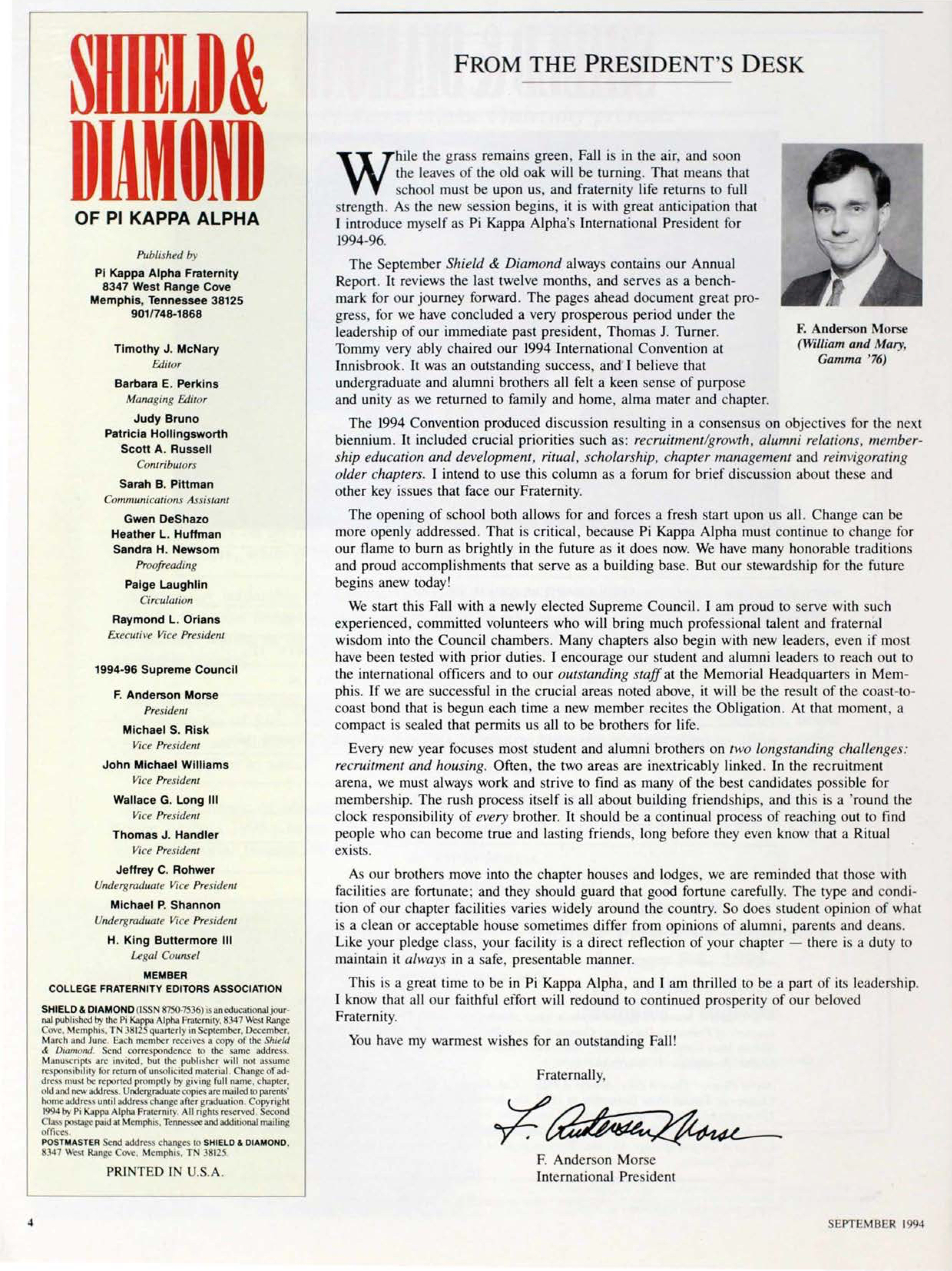 From the President's Desk